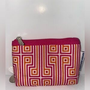 Jonathan Adler Clinique Pink and Orange Patterned Cosmetic Case